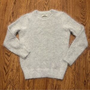 Jack Wills Gray crewneck angora blend knit cozy super soft yarn 2 long sleeve